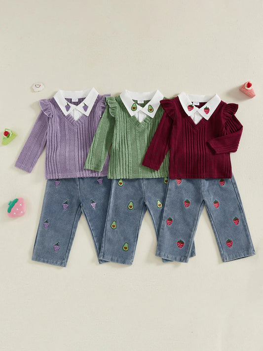 Toddler Girl 2-Piece Winter Outfits Warm Fleece Hoodie Jogger Pants Set Baby Girl Clothes for Fall Winter